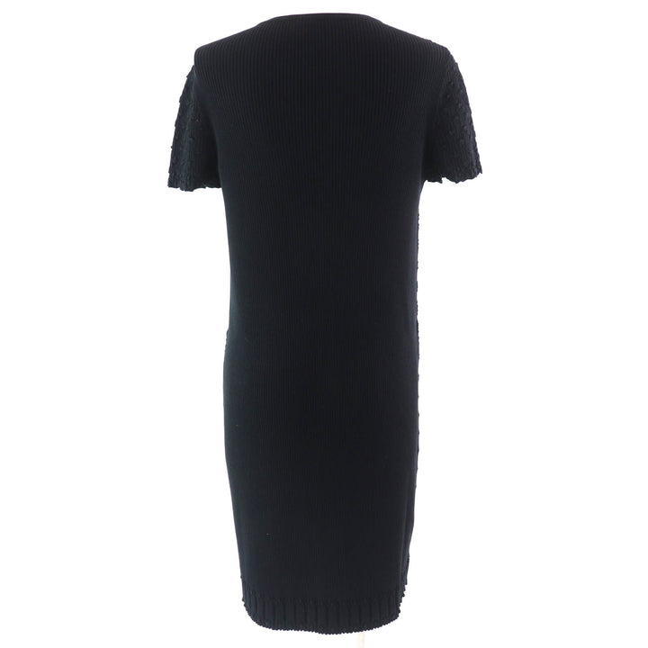 Great CHANEL one piece COCO MarkMetal All-Woven Pattern Short Sleeve Knit 42