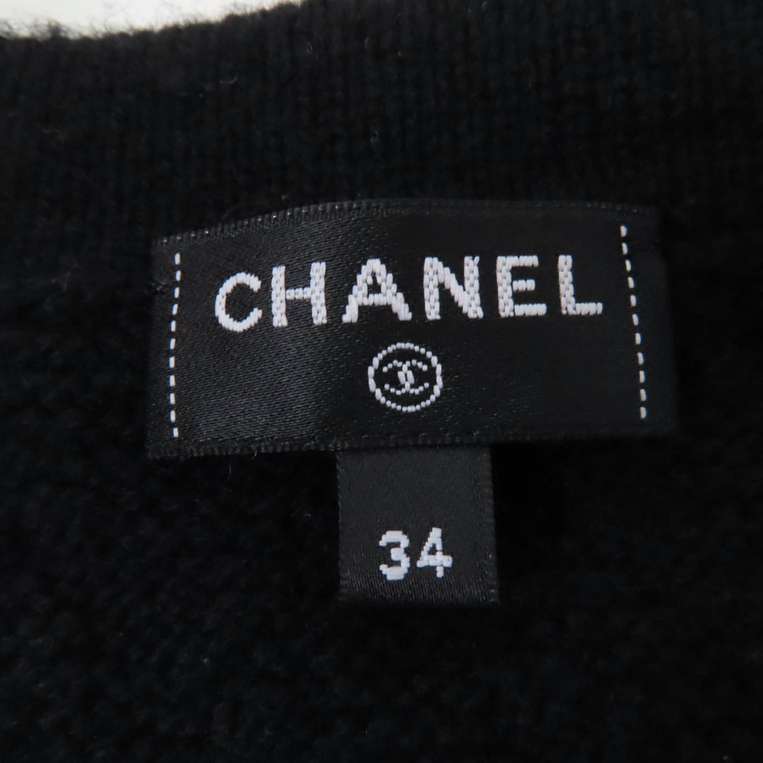 Excellent CHANEL Jacket COCO Mark Button Knit black cashmere Women 34 P7524K10893