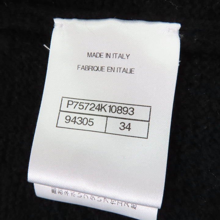 Excellent CHANEL Jacket COCO Mark Button Knit black cashmere Women 34 P7524K10893