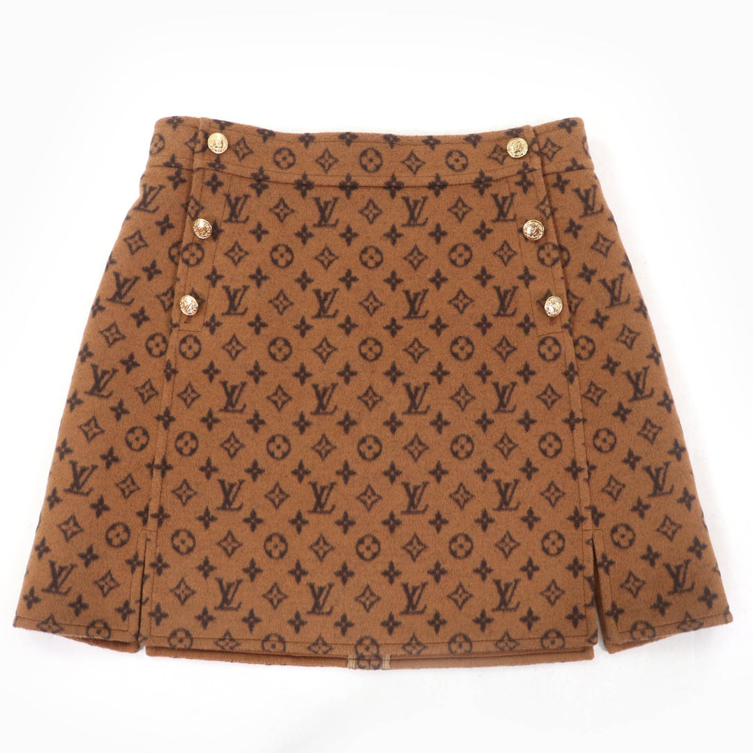 Excellent LOUIS VUITTON Mini skirt Brown wool Women 40