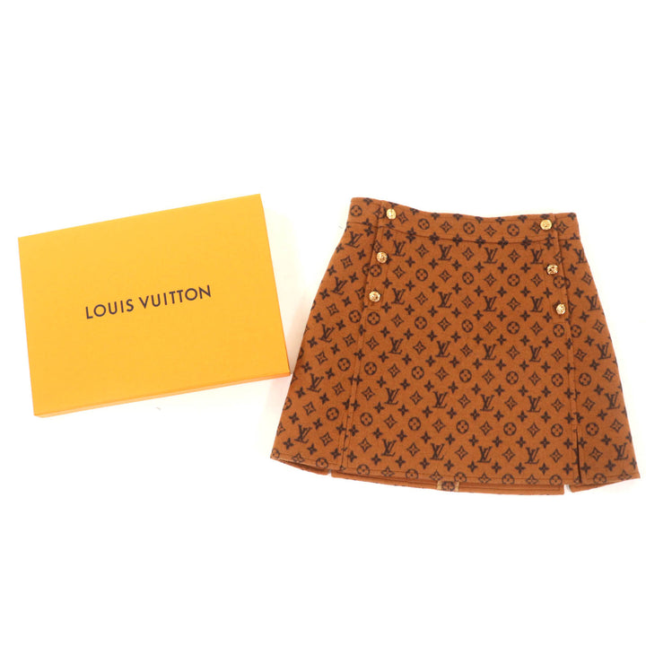 Excellent LOUIS VUITTON Mini skirt Brown wool Women 40