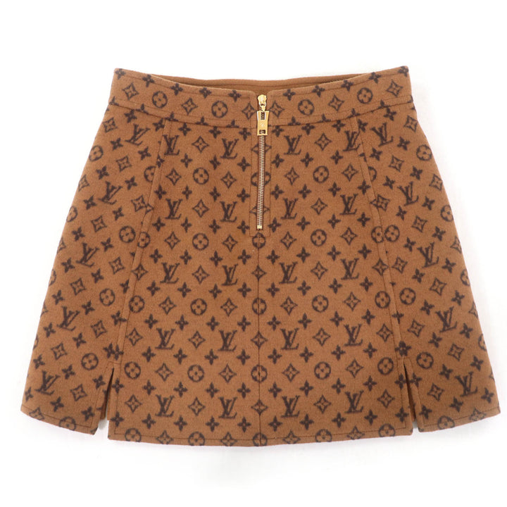 Excellent LOUIS VUITTON Mini skirt Brown wool Women 40
