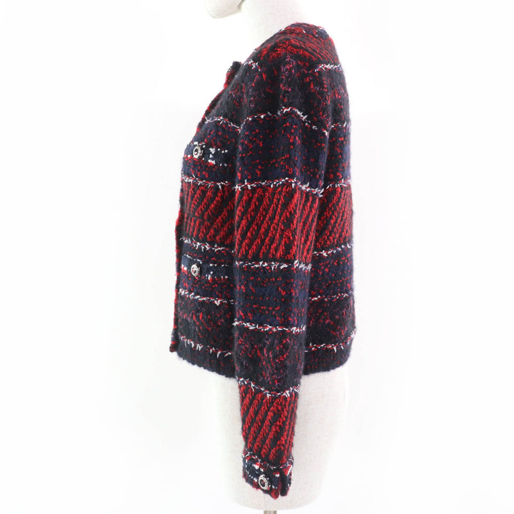 CHANEL Jacket COCO Mark No Collar Tweed series cashmere 36 23B P75716K10880