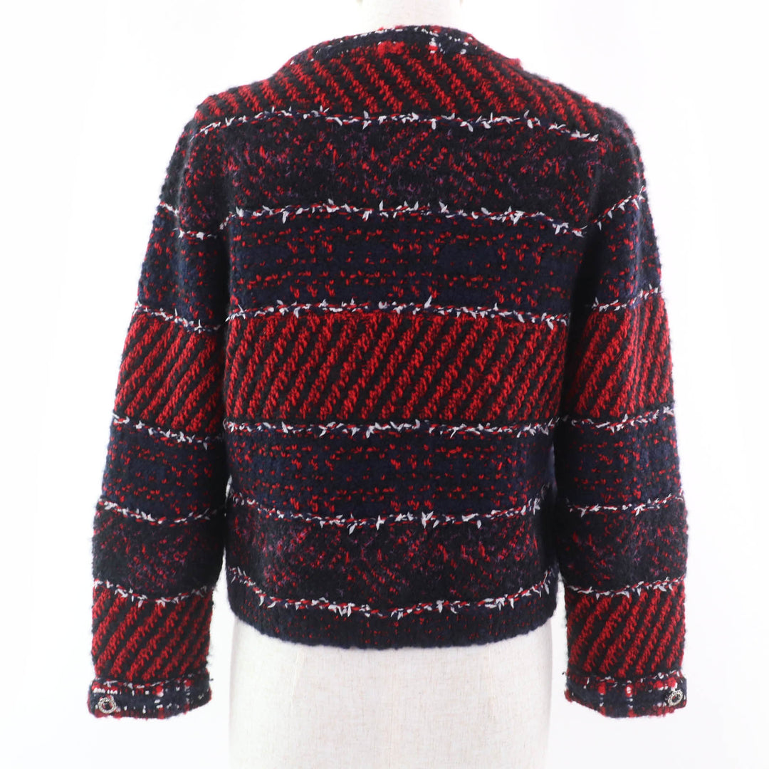 CHANEL Jacket COCO Mark No Collar Tweed series cashmere 36 23B P75716K10880