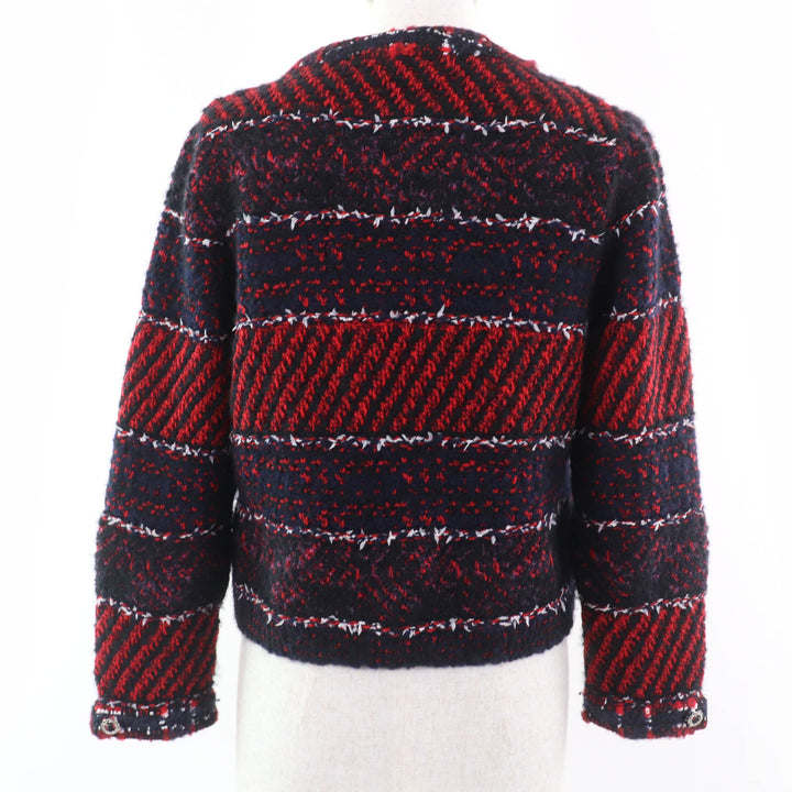 CHANEL Jacket COCO Mark No Collar Tweed series cashmere 36 23B P75716K10880