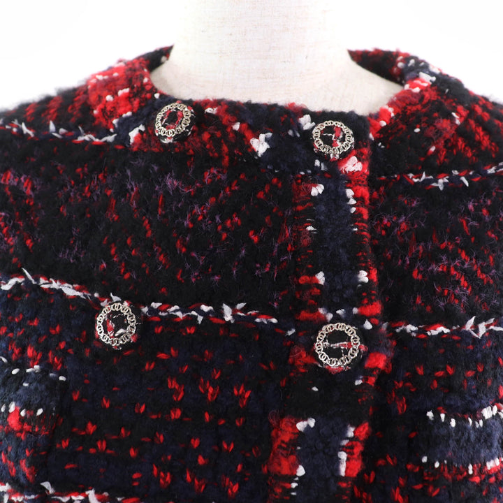 CHANEL Jacket COCO Mark No Collar Tweed series cashmere 36 23B P75716K10880