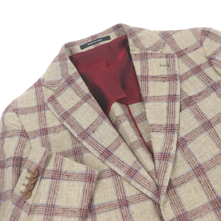 Excellent TAGLIATORE tailored jacket Brilla Check Pattern Single Unconstructed