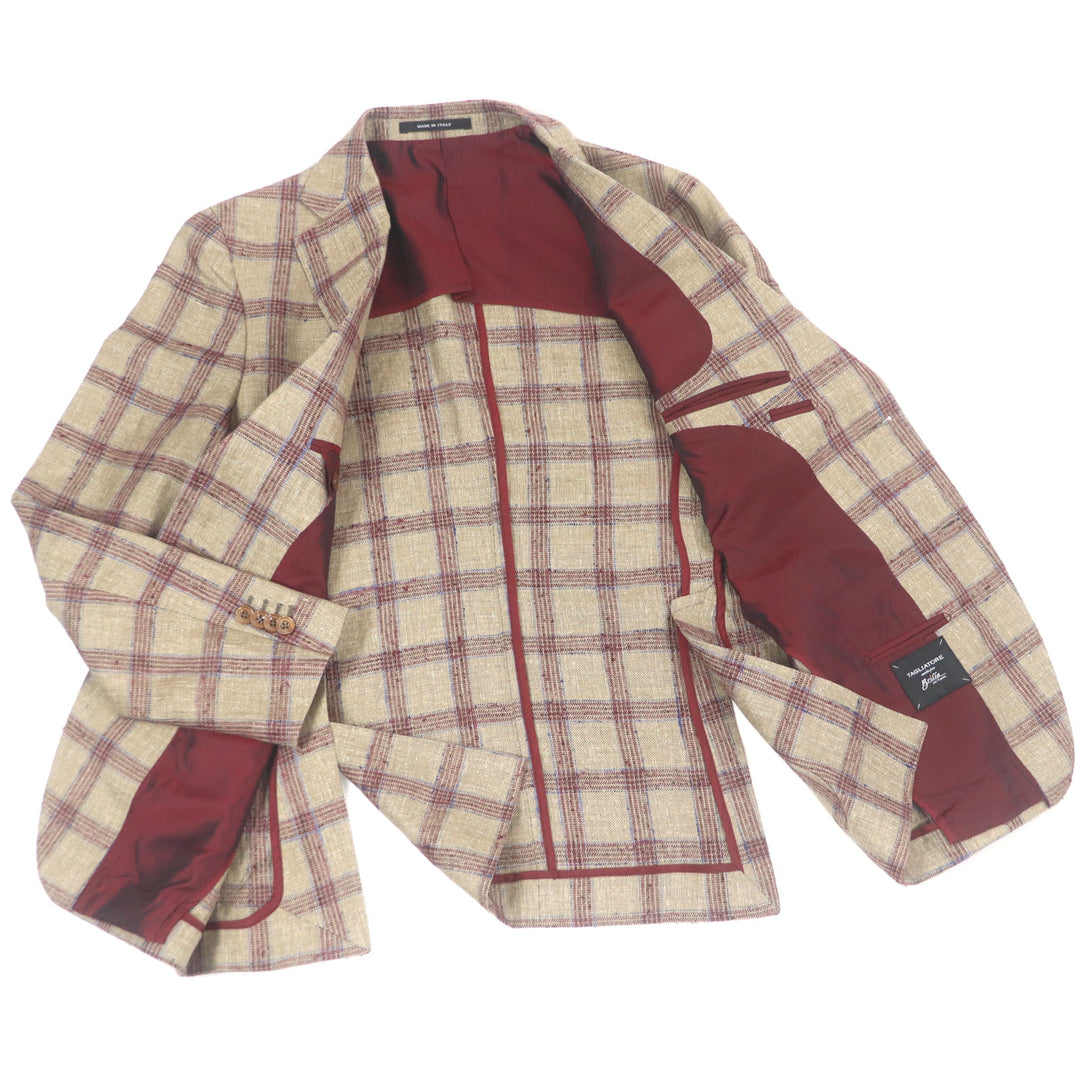 Excellent TAGLIATORE tailored jacket Brilla Check Pattern Single Unconstructed