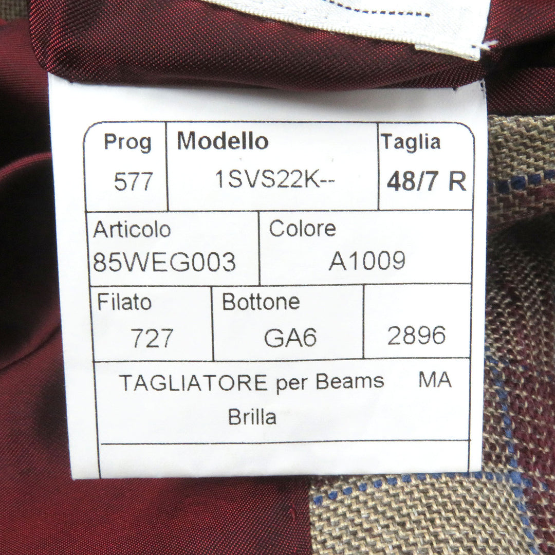 Excellent TAGLIATORE tailored jacket Brilla Check Pattern Single Unconstructed