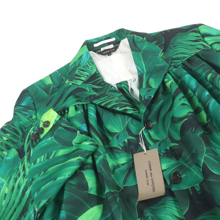 Pristine COMME des GARCONS HOMME PLUS Jacket Leaf All-Over Print Gathered green