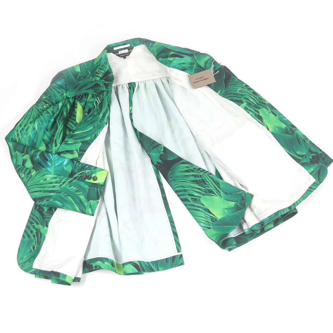Pristine COMME des GARCONS HOMME PLUS Jacket Leaf All-Over Print Gathered green