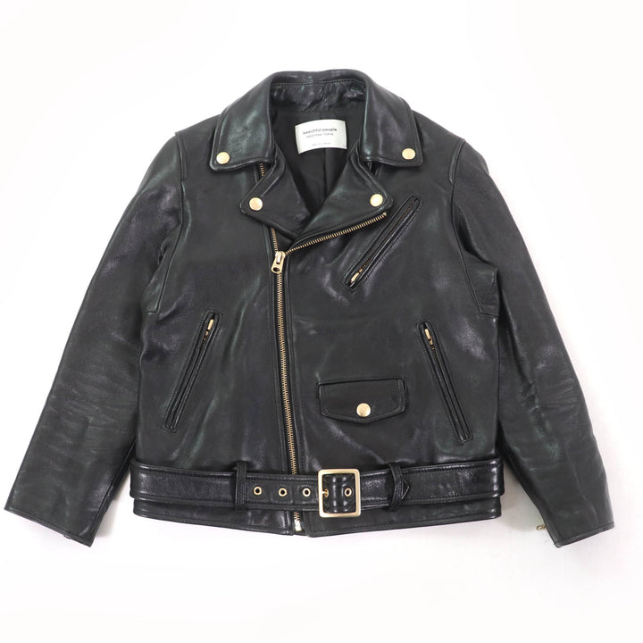 Great beautiful people Leather jacket Lamb leather black Sheep leather Kids 1855402412