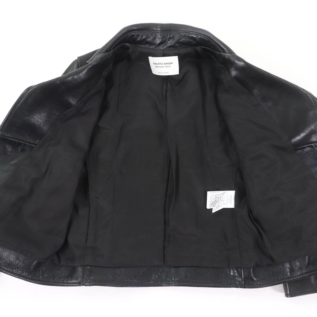 Great beautiful people Leather jacket Lamb leather black Sheep leather Kids 1855402412