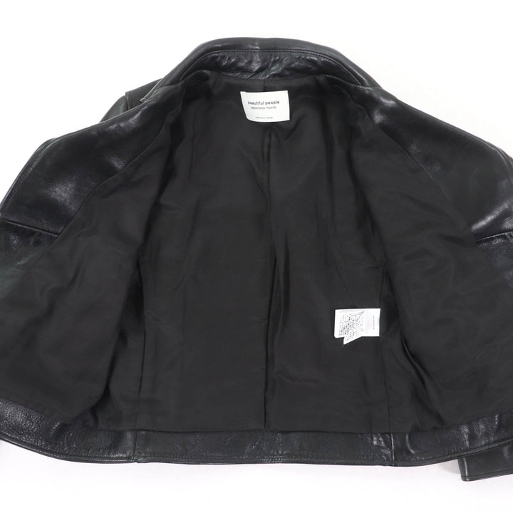 Great beautiful people Leather jacket Lamb leather black Sheep leather Kids 1855402412