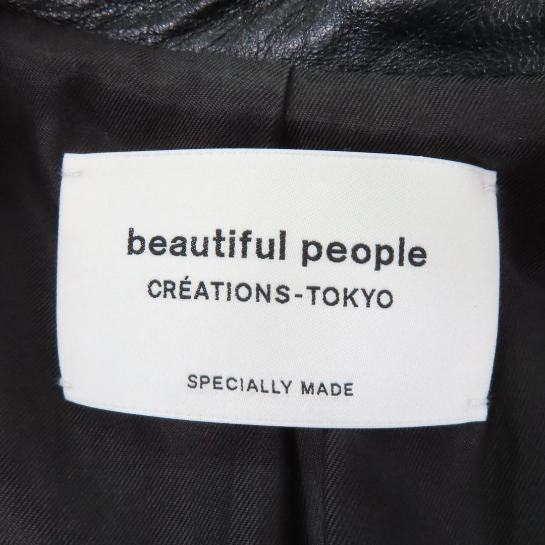 Great beautiful people Leather jacket Lamb leather black Sheep leather Kids 1855402412