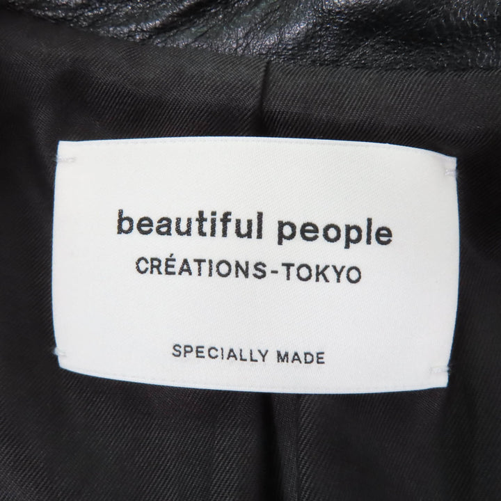 Great beautiful people Leather jacket Lamb leather black Sheep leather Kids 1855402412