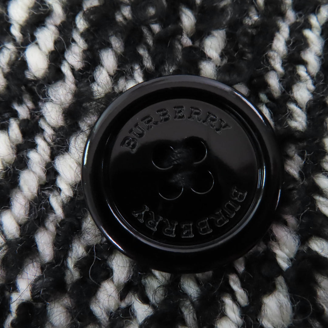 Excellent BURBERRY LONDON coat Mohair Nova check pattern tweed lining Black 38
