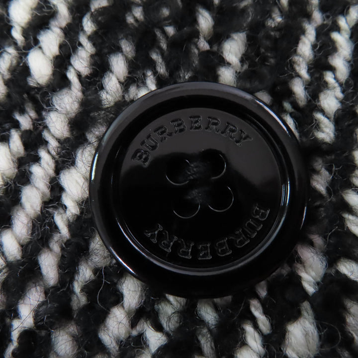 Excellent BURBERRY LONDON coat Mohair Nova check pattern tweed lining Black wool Women 38