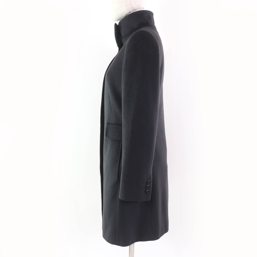 Great MaxMara STUDIO coat Stand collar Charcoal gray Virgin wool Women 36