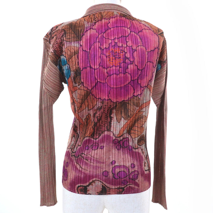 Excellent PLEATS PLEASE shirt Peony Botanical Flower Rare Peony 3
