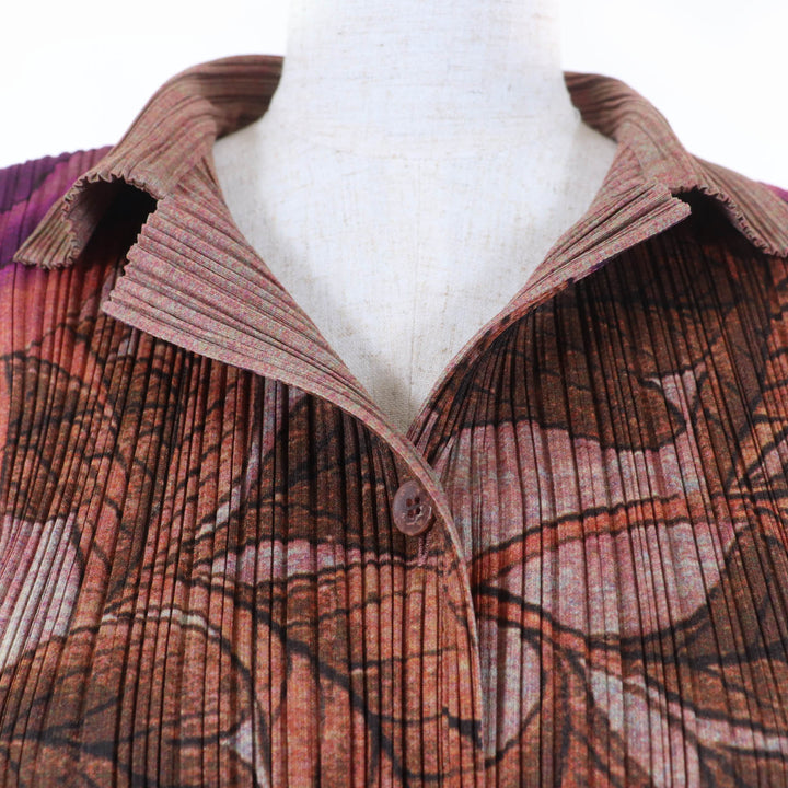 Excellent PLEATS PLEASE shirt Peony Botanical Flower Rare Peony 3