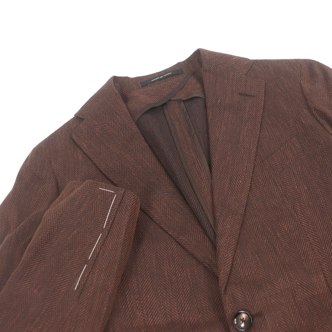 Pristine TAGLIATORE tailored jacket Single unconstructed jacket Brown linen