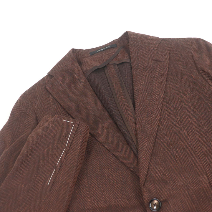 Pristine TAGLIATORE tailored jacket Single unconstructed jacket Brown linen