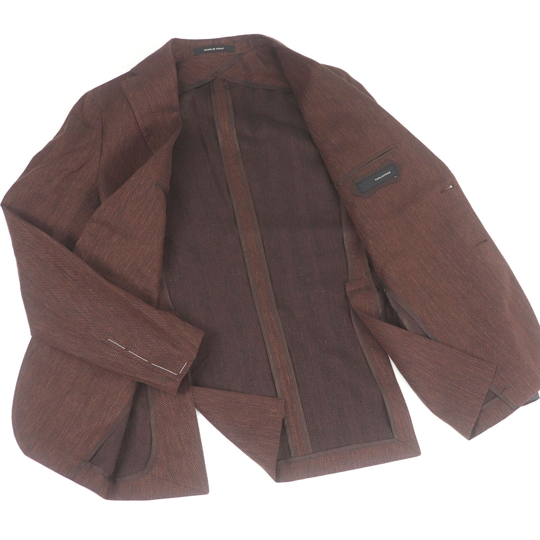 Pristine TAGLIATORE tailored jacket Single unconstructed jacket Brown linen