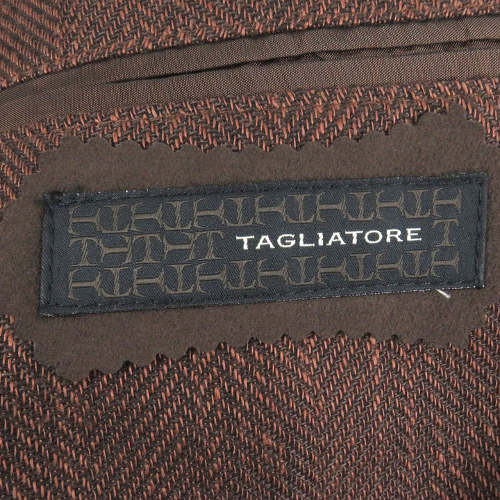 Pristine TAGLIATORE tailored jacket Single unconstructed jacket Brown linen