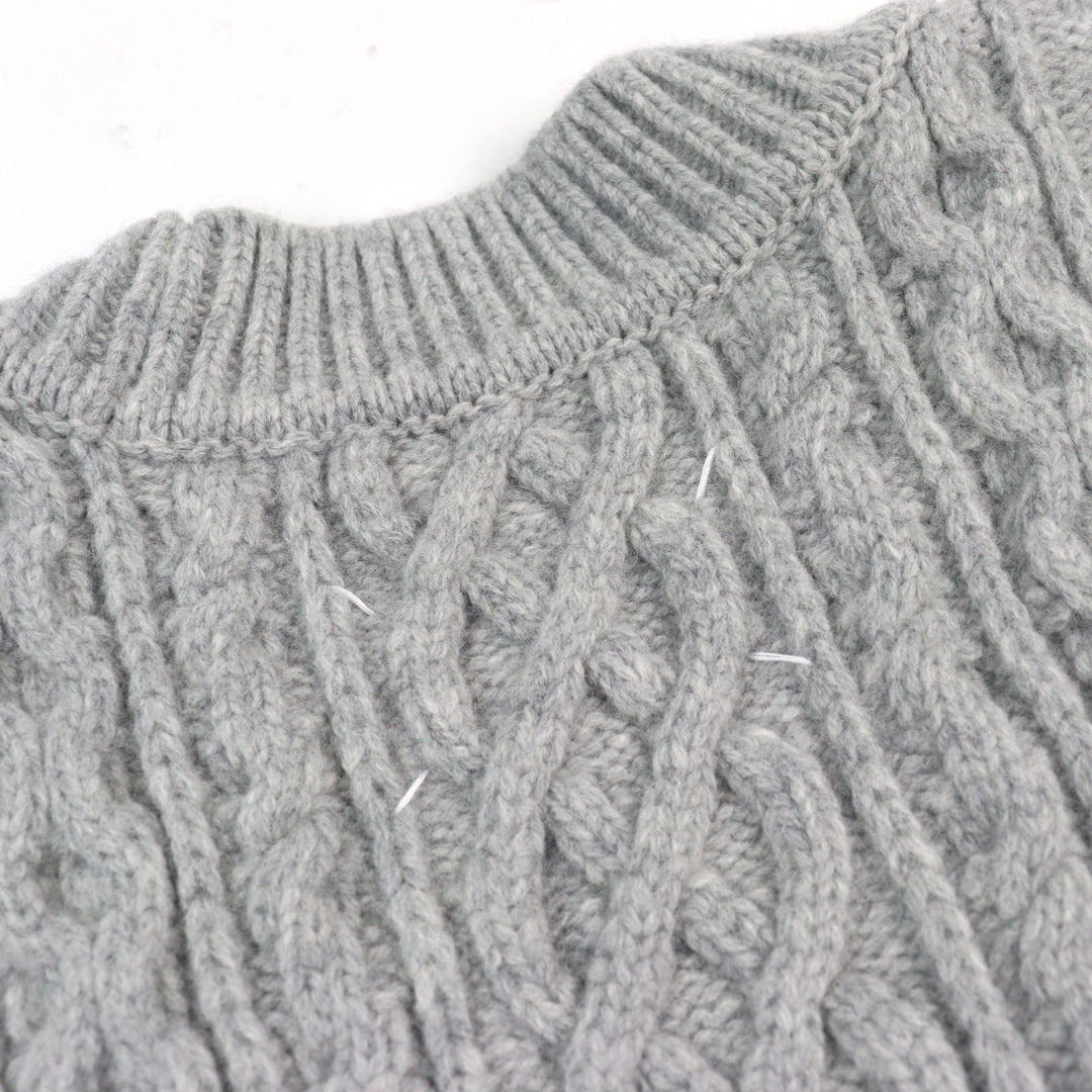 Excellent Maison Margiela 1 Best Icon Stitch V-neck poncho-style cable sweater M
