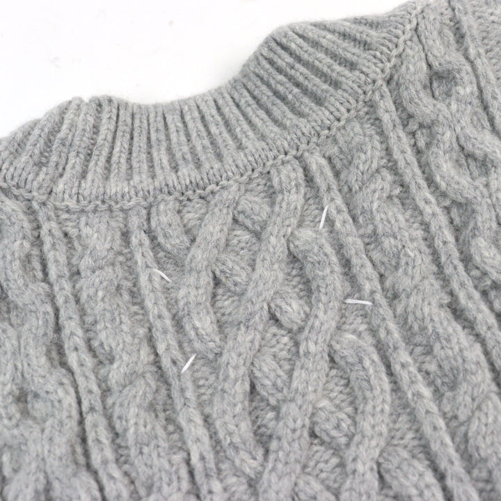 Excellent Maison Margiela 1 Best Icon Stitch V-neck poncho-style cable sweater M