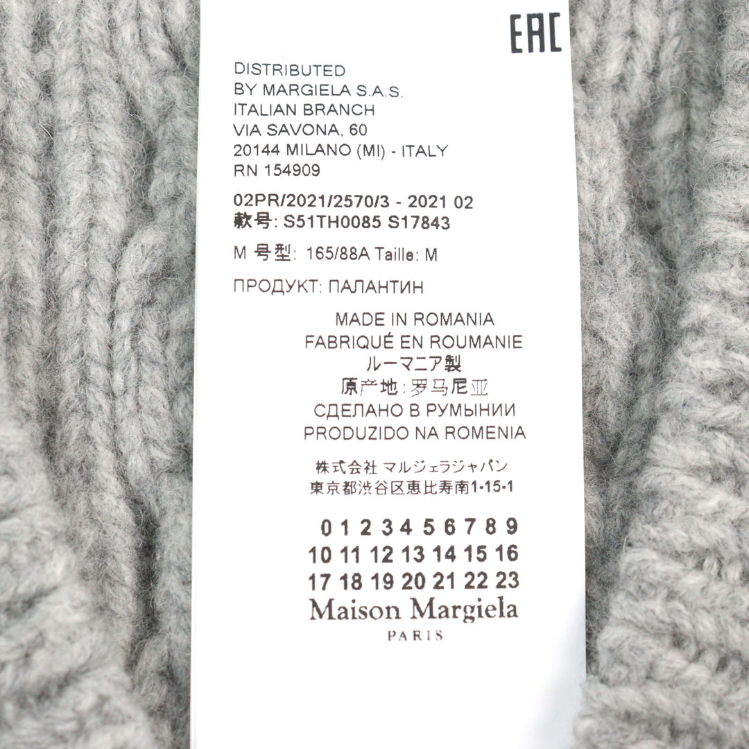 Excellent Maison Margiela 1 Best Icon Stitch V-neck poncho-style cable sweater M