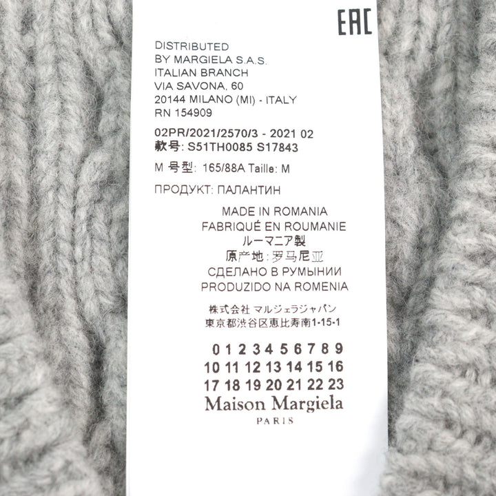 Excellent Maison Margiela 1 Best Icon Stitch V-neck poncho-style cable sweater M S51TH0085