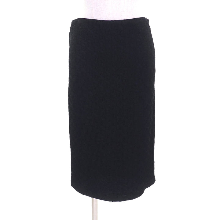 Excellent GUCCI Tight Skirt GG pattern knee-length black Rayon Women 36 771291