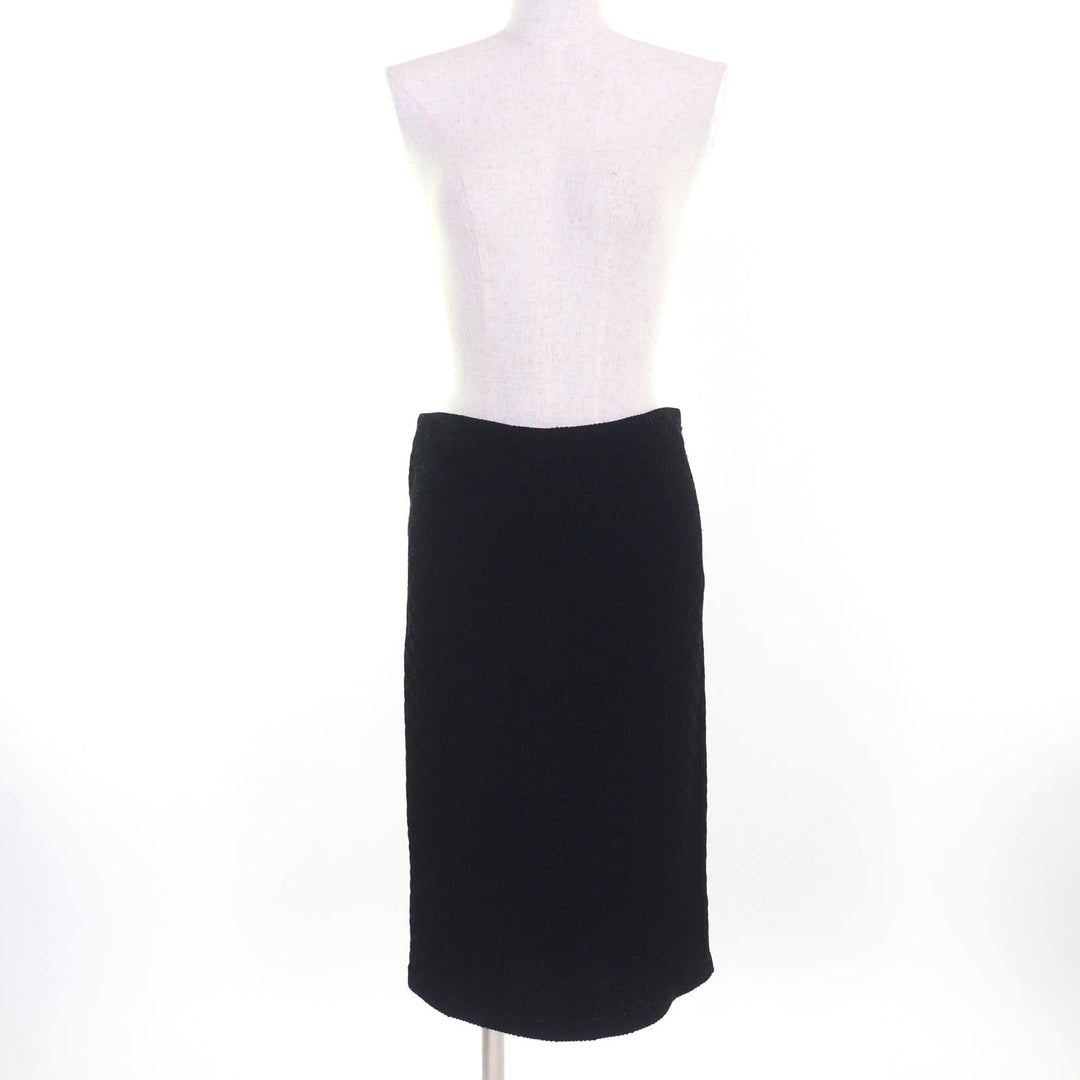 Excellent GUCCI Tight Skirt GG pattern knee-length black Rayon Women 36 771291
