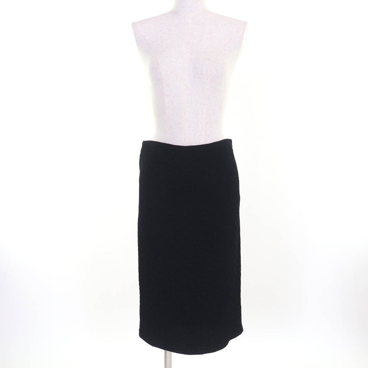 Excellent GUCCI Tight Skirt GG pattern knee-length black Rayon Women 36 771291