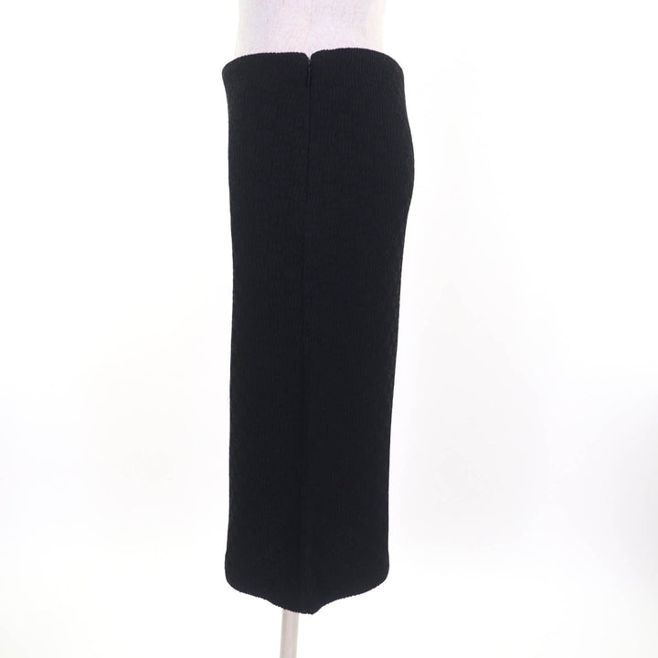 Excellent GUCCI Tight Skirt GG pattern knee-length black Rayon Women 36 771291