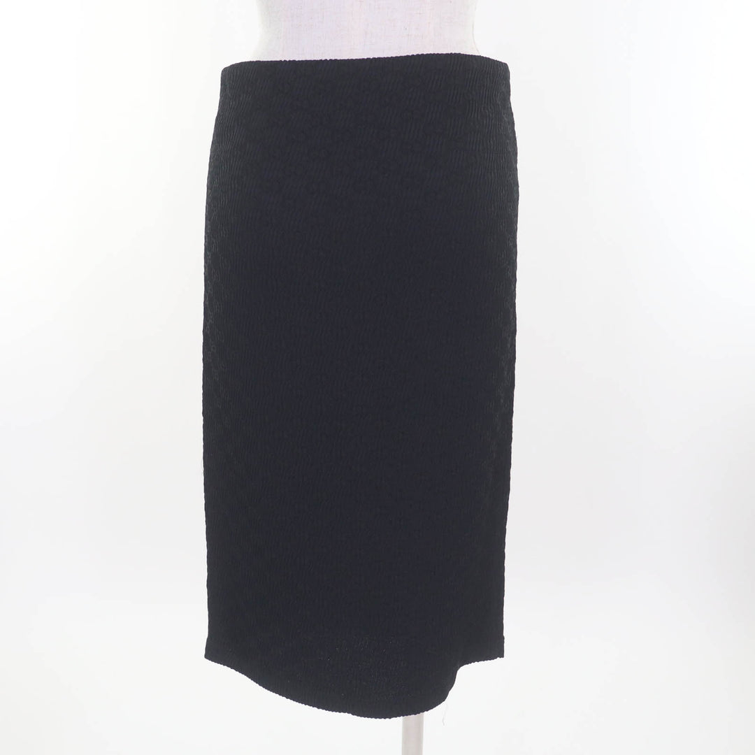 Excellent GUCCI Tight Skirt GG pattern knee-length black Rayon Women 36 771291
