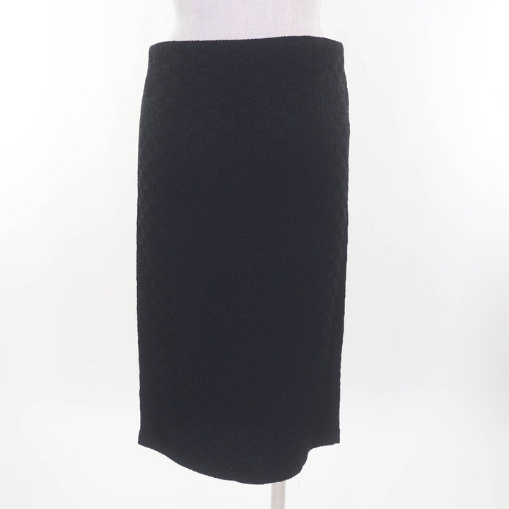 Excellent GUCCI Tight Skirt GG pattern knee-length black Rayon Women 36 771291