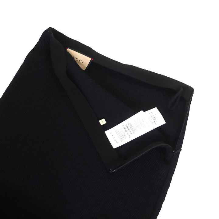 Excellent GUCCI Tight Skirt GG pattern knee-length black Rayon Women 36 771291