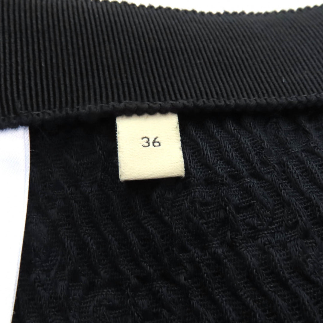 Excellent GUCCI Tight Skirt GG pattern knee-length black Rayon Women 36 771291