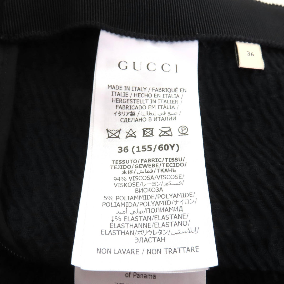 Excellent GUCCI Tight Skirt GG pattern knee-length black Rayon Women 36 771291