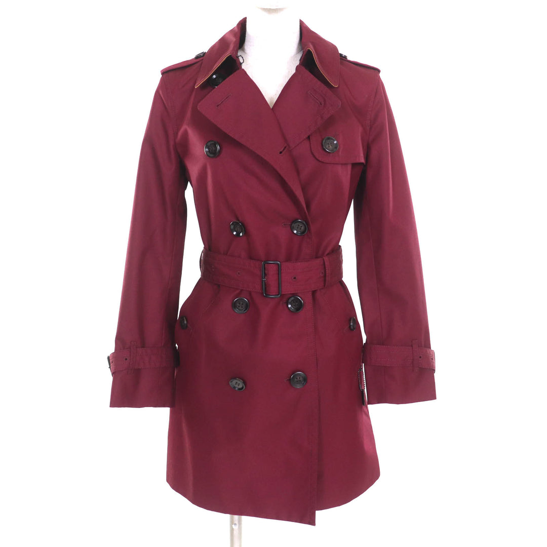Pristine COACH trench coat Bordeaux cotton Women XS F34025