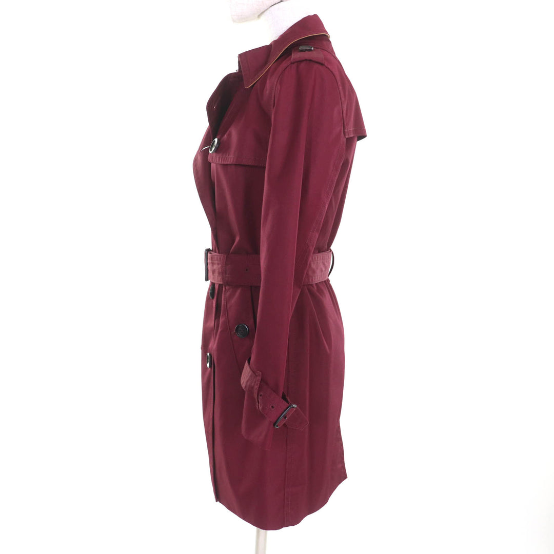 Pristine COACH trench coat Bordeaux cotton Women XS F34025
