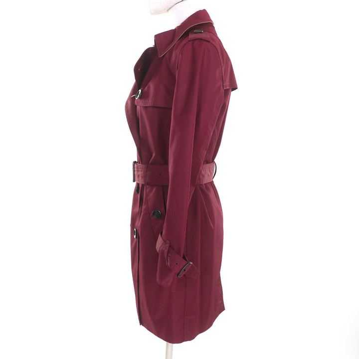 Pristine COACH trench coat Bordeaux cotton Women XS F34025