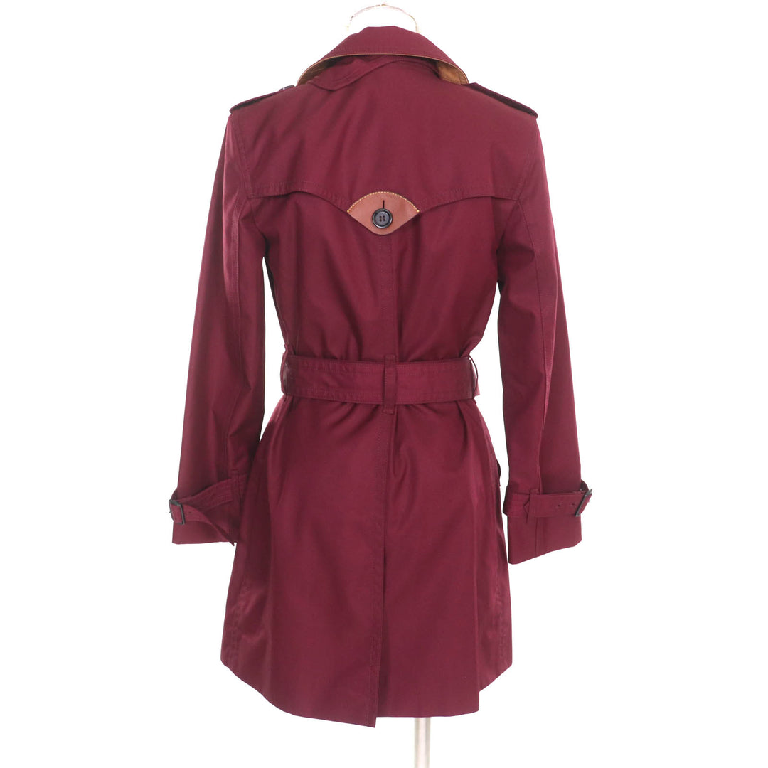 Pristine COACH trench coat Bordeaux cotton Women XS F34025