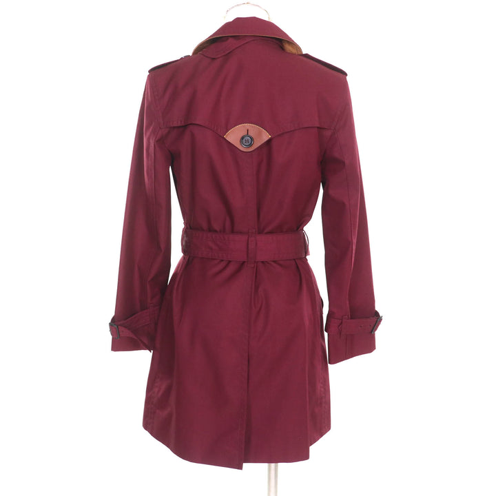 Pristine COACH trench coat Bordeaux cotton Women XS F34025