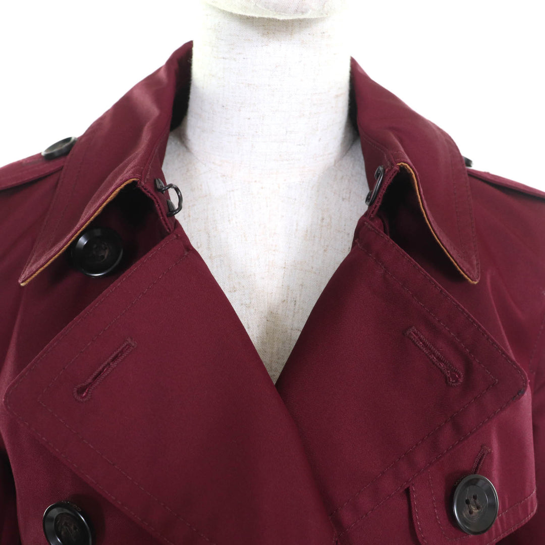 Pristine COACH trench coat Bordeaux cotton Women XS F34025