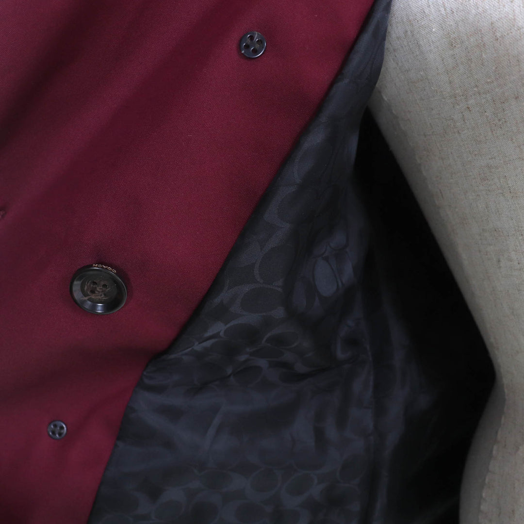 Pristine COACH trench coat Bordeaux cotton Women XS F34025