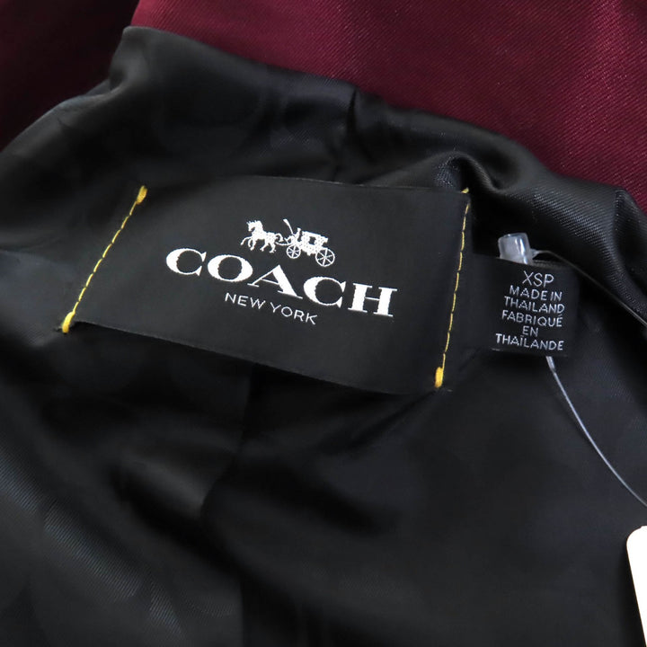 Pristine COACH trench coat Bordeaux cotton Women XS F34025